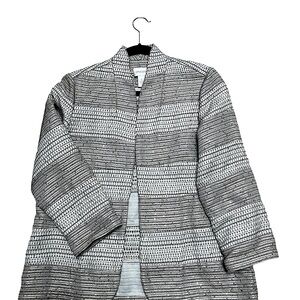 CHICO'S JACKET Beige, brown with gold mini sequins. Size 1